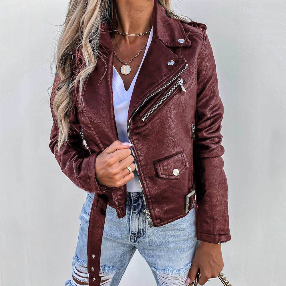 Modna damska kurtka biker z klapami – styl i elegancja dla kobiet