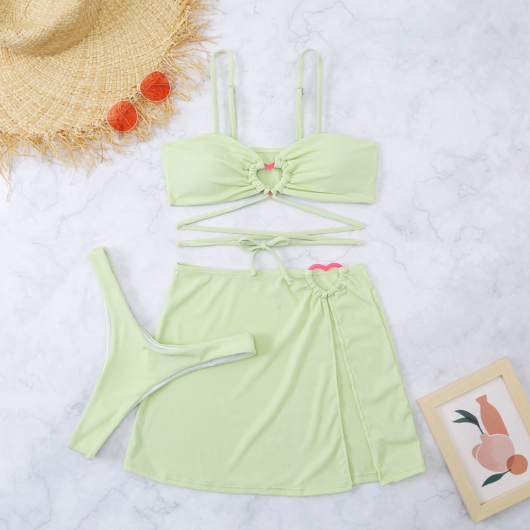Euphemia | Charmante 3-Delige Bikini Set met Hartdetails voor een Speelse en Vrouwelijke Look