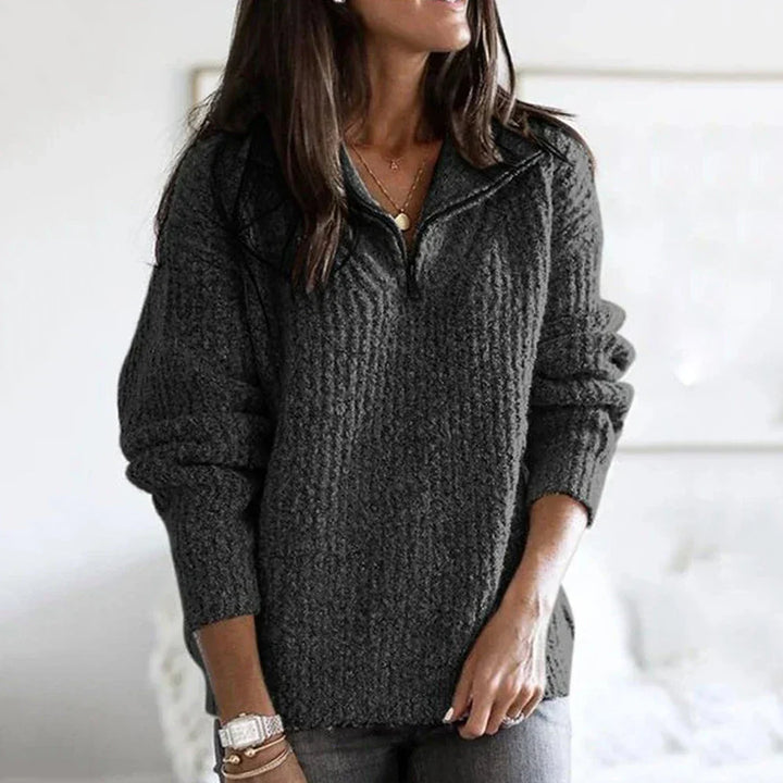 Eleganter Damenpullover mit Reißverschluss - perfekt für jede Gelegenheit