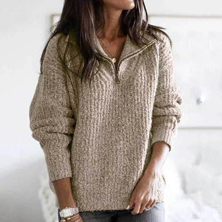 Eleganter Damenpullover mit Reißverschluss - perfekt für jede Gelegenheit