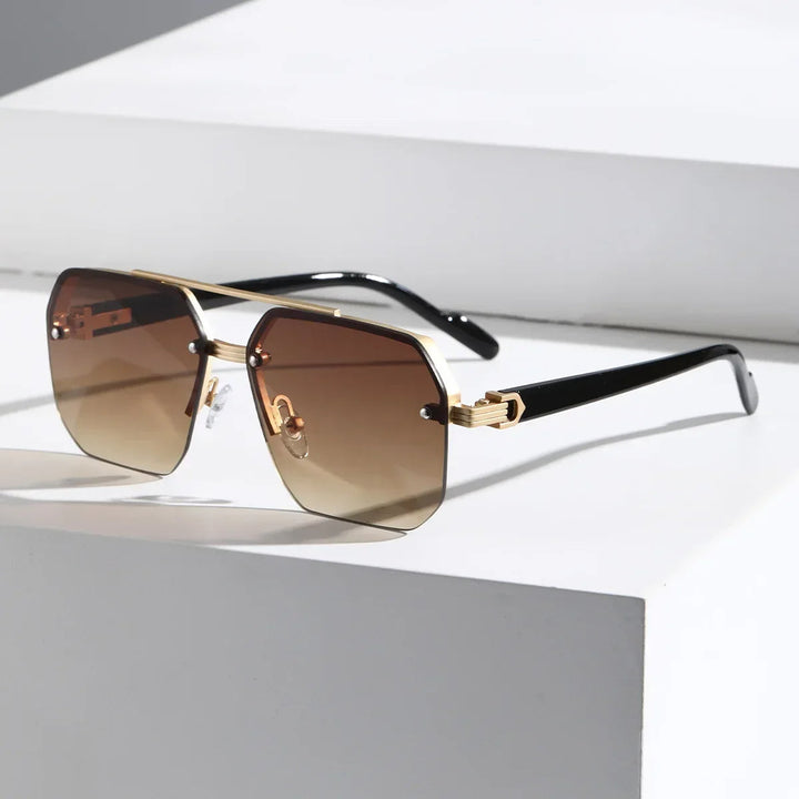 Elegante geometrische Sonnenbrille für Herren – stilvoller moderner Look