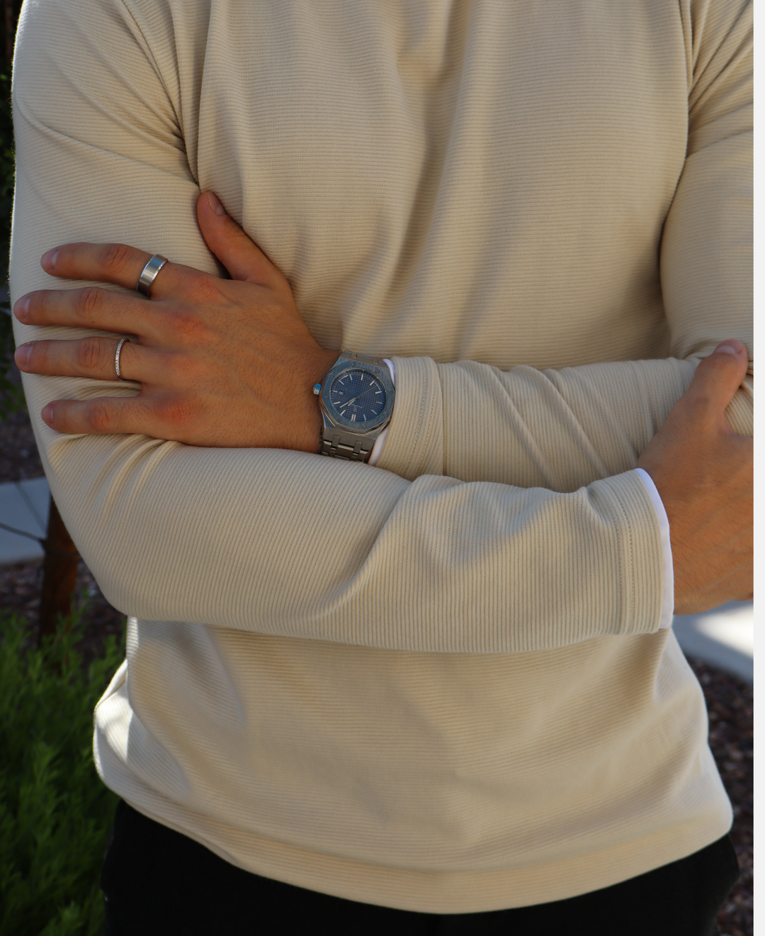 Elegancki męski zegarek 41 mm z trwałą kopertą ze stali nierdzewnej