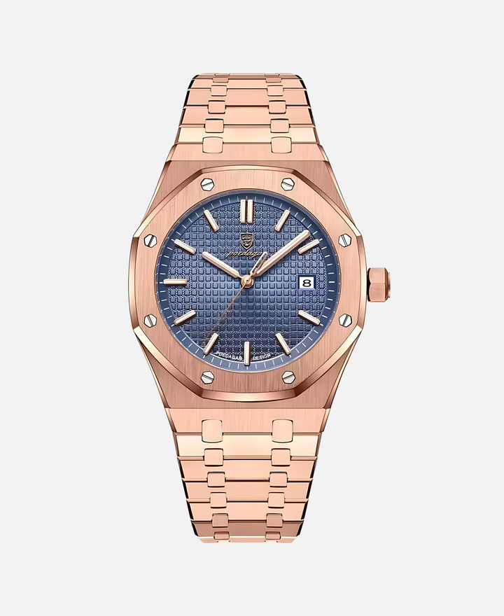 Elegancki męski zegarek 41 mm z trwałą kopertą ze stali nierdzewnej