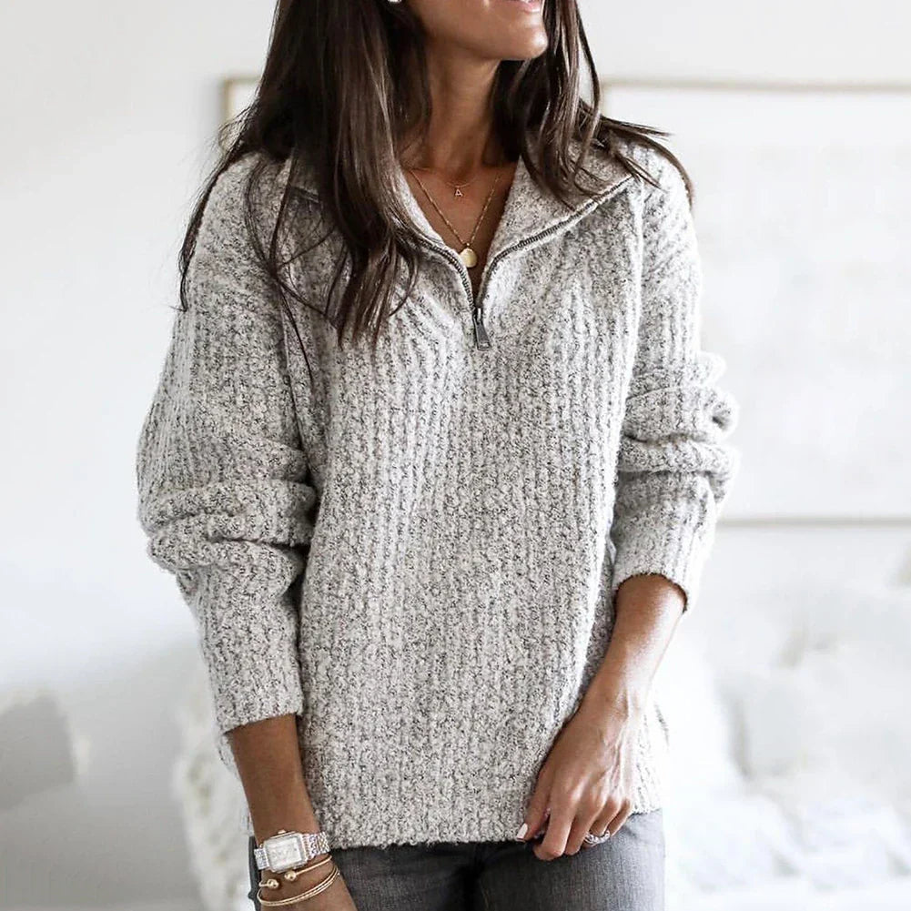 Eleganter Damenpullover mit Reißverschluss - perfekt für jede Gelegenheit