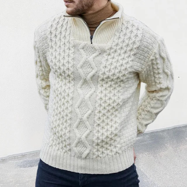 Eleganter und bequemer Herrenpullover mit halbem Reißverschlusskragen - die perfekte Wahl für jede Gelegenheit