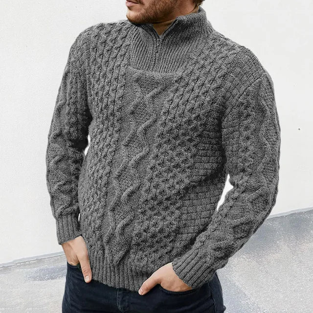 Eleganter und bequemer Herrenpullover mit halbem Reißverschlusskragen - die perfekte Wahl für jede Gelegenheit