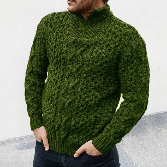 Eleganter und bequemer Herrenpullover mit halbem Reißverschlusskragen - die perfekte Wahl für jede Gelegenheit