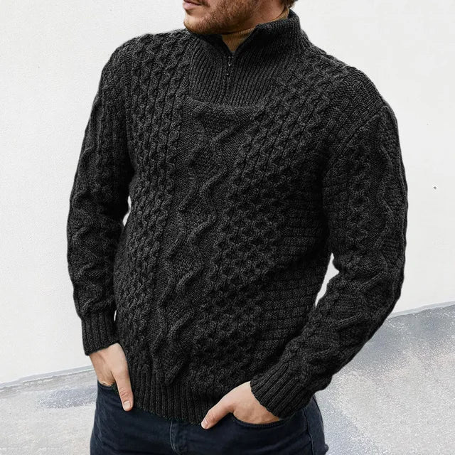 Eleganter und bequemer Herrenpullover mit halbem Reißverschlusskragen - die perfekte Wahl für jede Gelegenheit