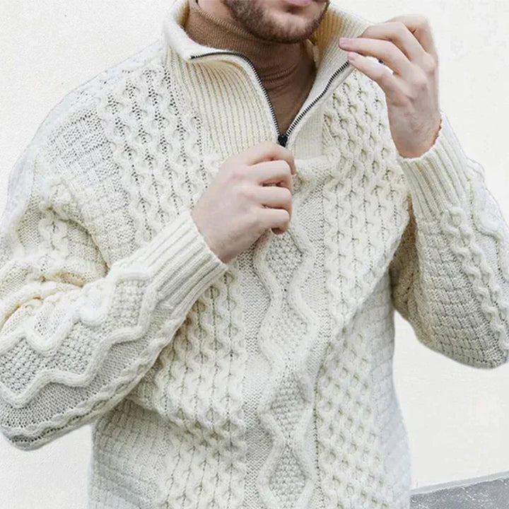 Eleganter und bequemer Herrenpullover mit halbem Reißverschlusskragen - die perfekte Wahl für jede Gelegenheit