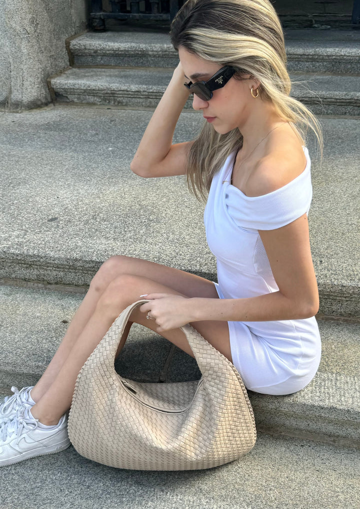 Valarie | Stylowa i elegancka beżowa torebka na ramię Chic