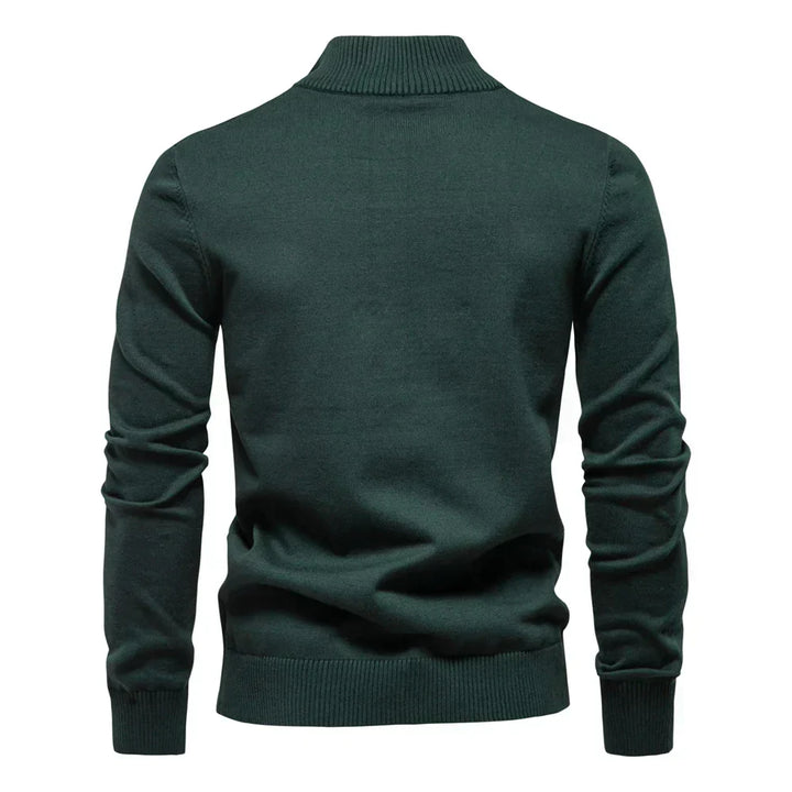 Nowoczesny stylowy męski sweter z dzianiny z zamkiem na suwak