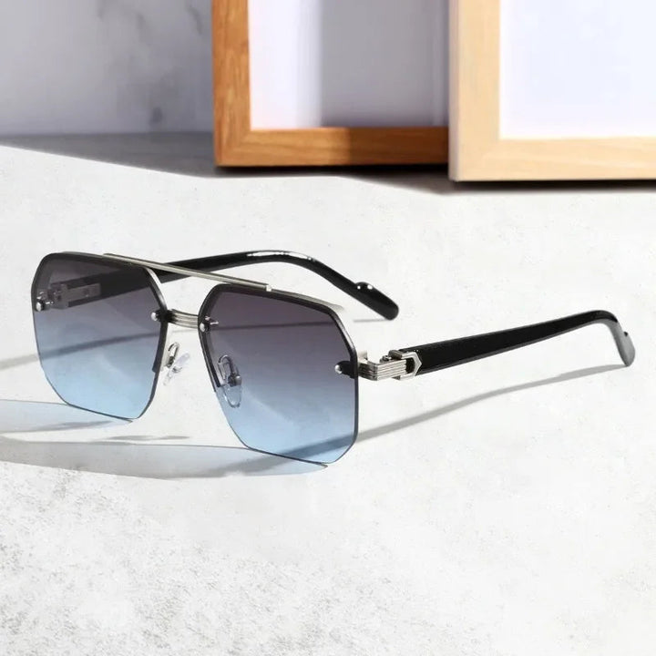 Elegante geometrische Sonnenbrille für Herren – stilvoller moderner Look
