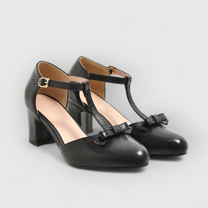 Elegante orthopädische Damen-Vintage Absatzschuhe mit charmanten Schleifen für stilvollen Komfort