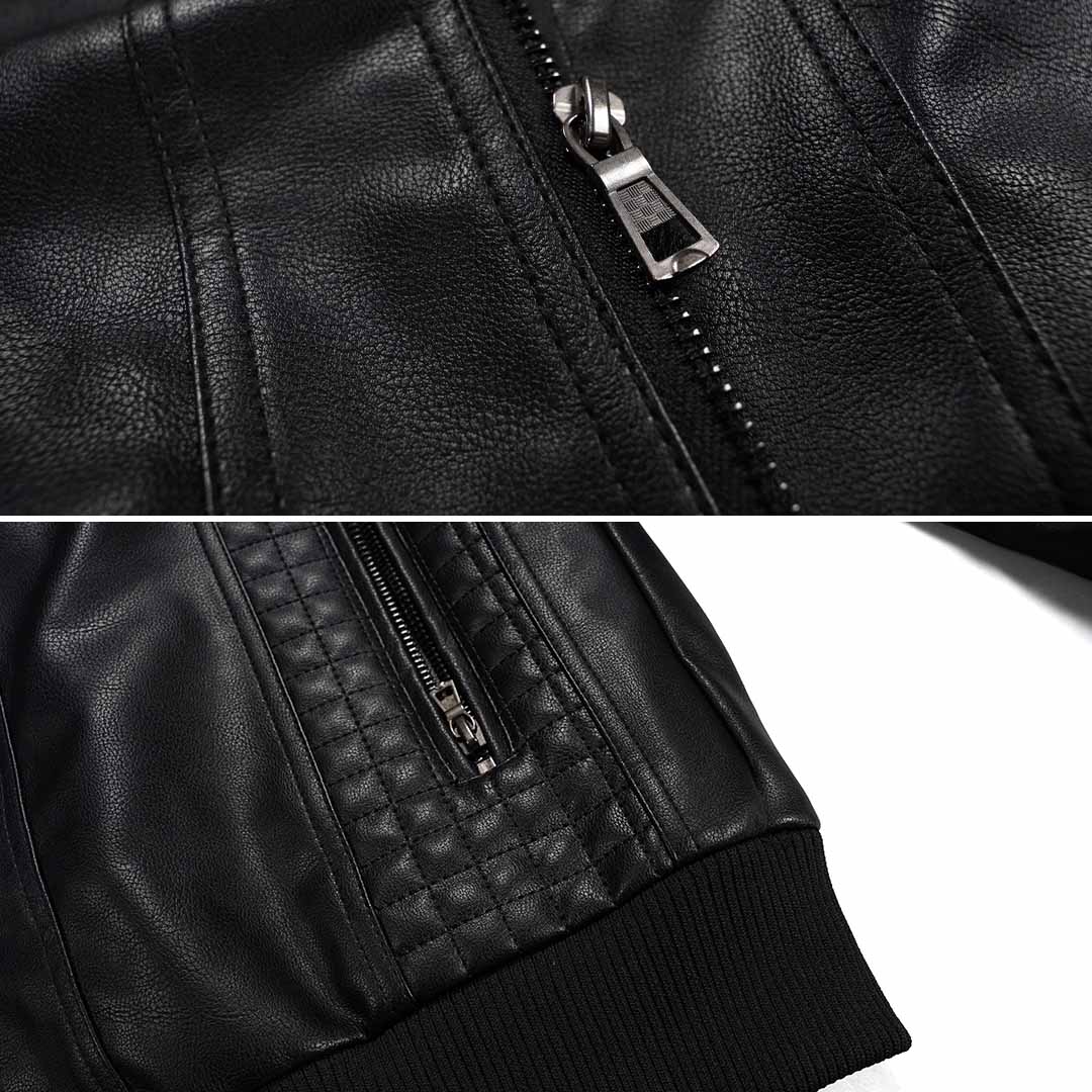 Hochwertige Herren-Bikerjacke mit Kapuze - eleganter und moderner Lederstil für einen einzigartigen Look