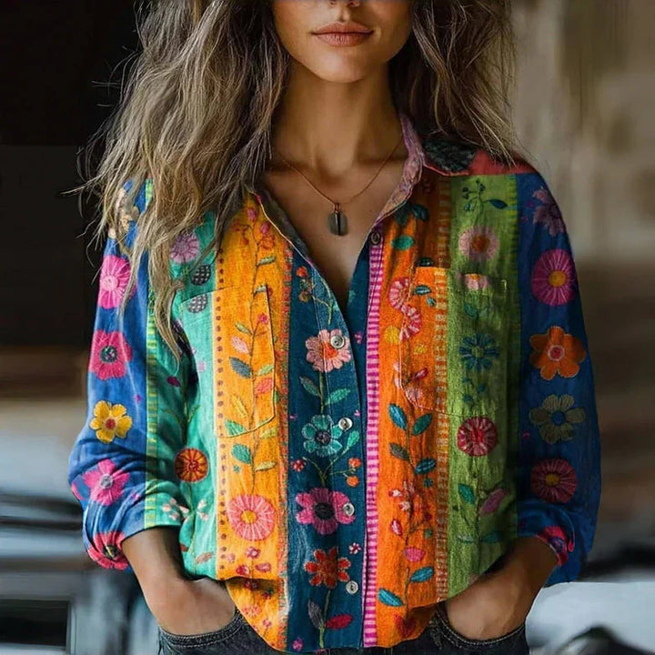Modische Damenbluse im Vintage-Look mit zeitlosem Design