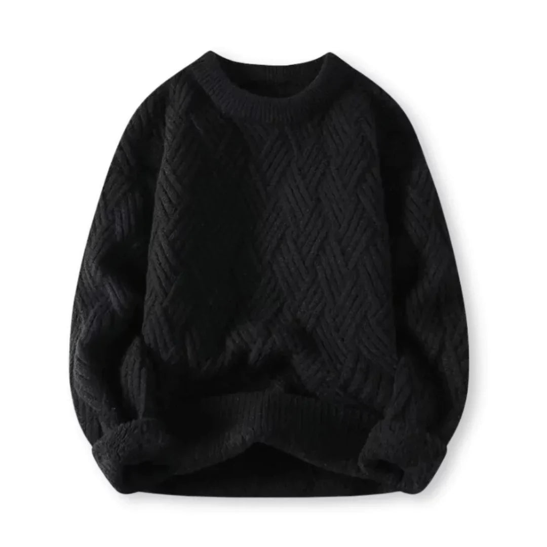 Herren-Wollpullover mit elegantem Twill - klassischer Stil und unübertroffene Wärme