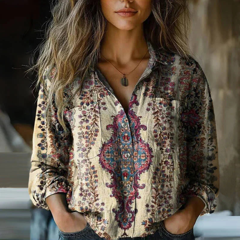 Modische Damenbluse im Vintage-Look mit zeitlosem Design