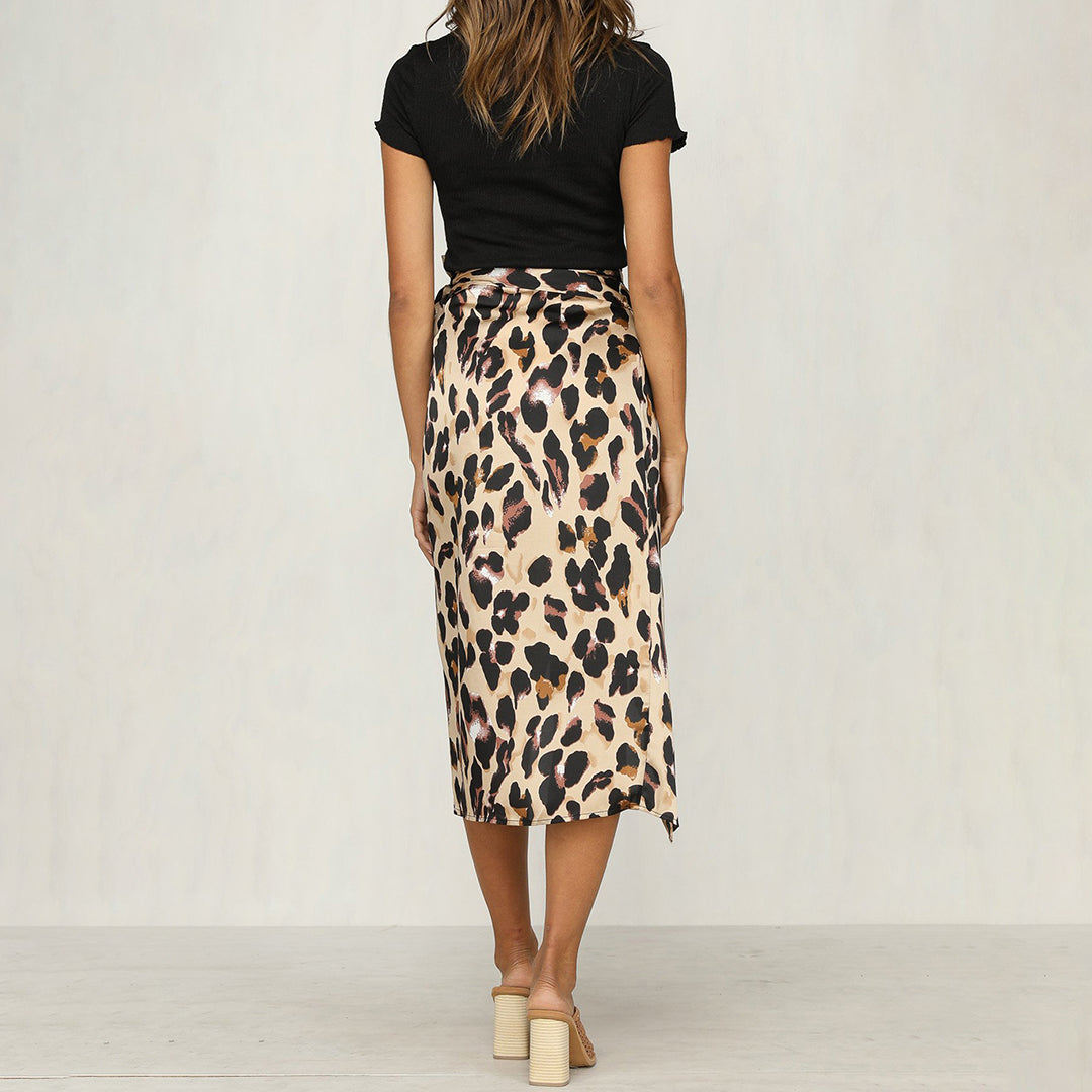 Elegante Damenrok met Luxueuze Luipaardprint - Erica
