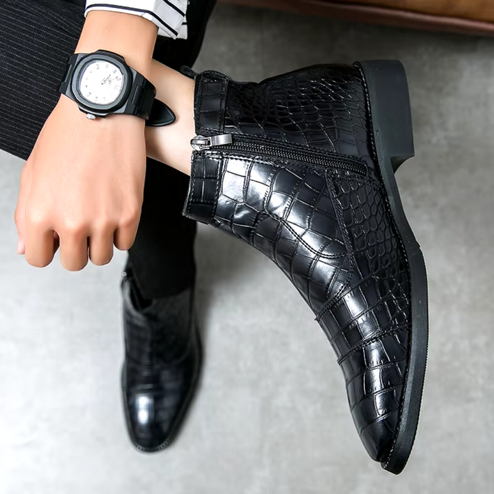 Eleganckie męskie skórzane buty Chelsea na wyjątkowe okazje