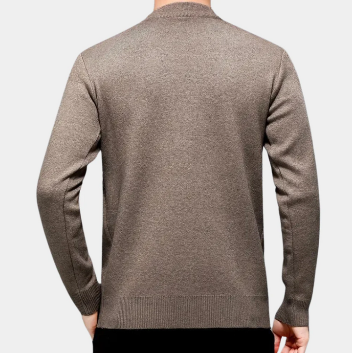 Stilvoller und eleganter Herrenpullover mit Rundhalsausschnitt aus hochwertigen Materialien