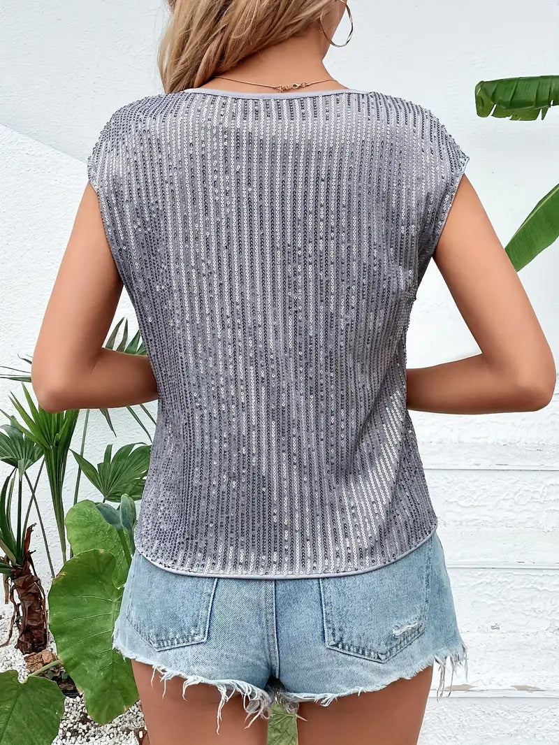 Stilvolle elegante Damenbluse mit Glitzer - die perfekte Wahl für jeden Anlass