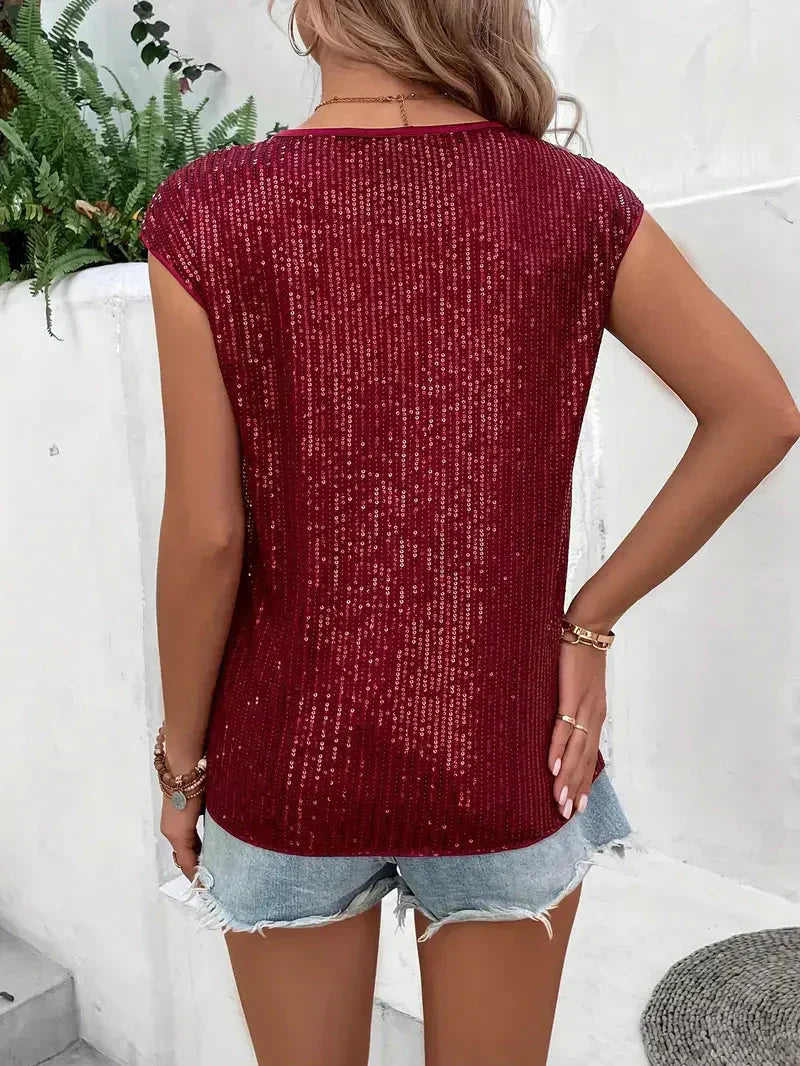 Stilvolle elegante Damenbluse mit Glitzer - die perfekte Wahl für jeden Anlass