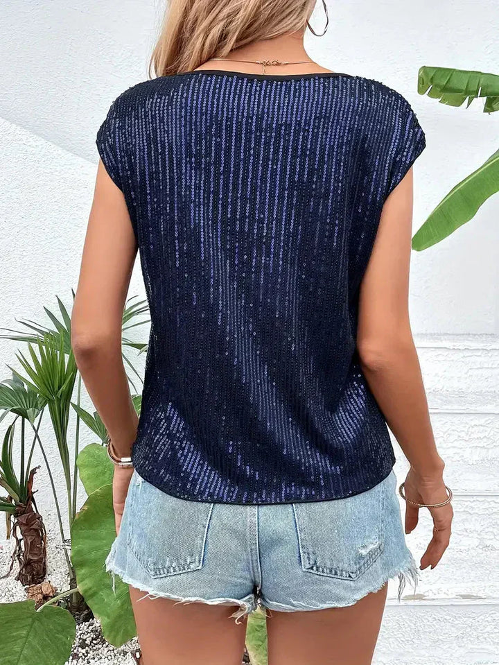 Stilvolle elegante Damenbluse mit Glitzer - die perfekte Wahl für jeden Anlass