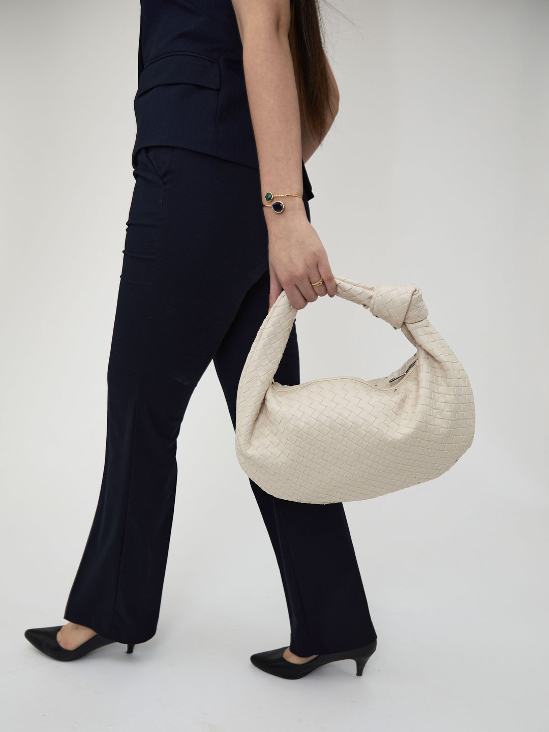 Vanesa | Elegante Stoffhandtasche in einem Nude-Ton für einen raffinierten und modischen Look