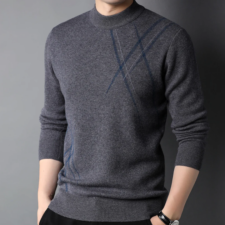 Stilvoller und eleganter Herrenpullover mit Rundhalsausschnitt aus hochwertigen Materialien