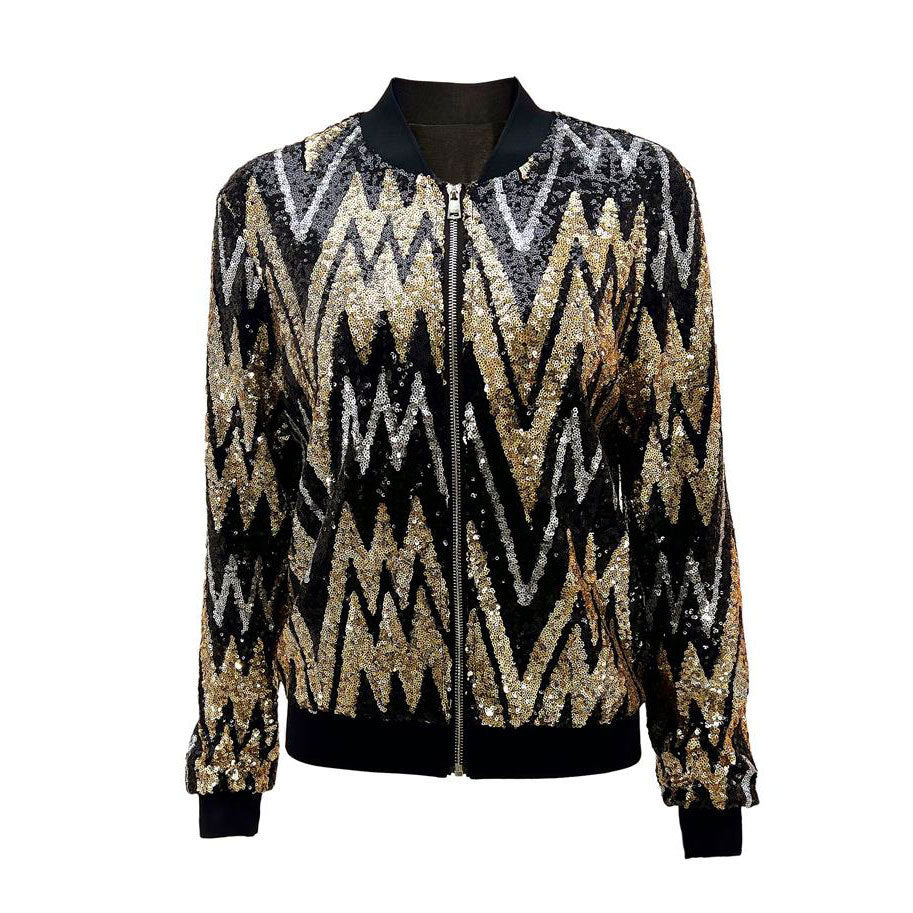 Elegancka damska kurtka bomber z cekinami – doskonały wybór na wyjątkowy styl