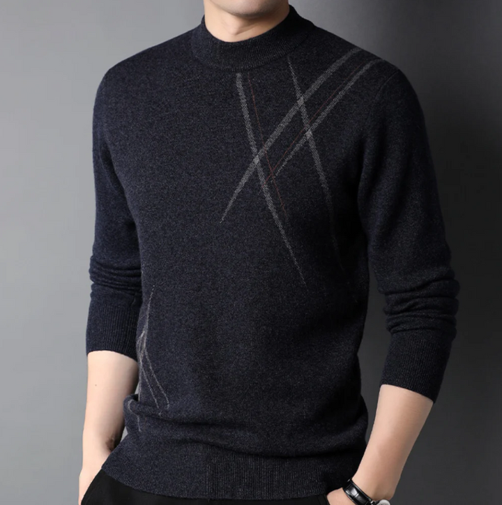 Stilvoller und eleganter Herrenpullover mit Rundhalsausschnitt aus hochwertigen Materialien