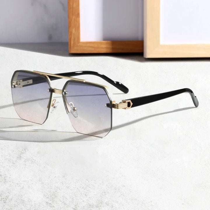 Elegante geometrische Sonnenbrille für Herren – stilvoller moderner Look