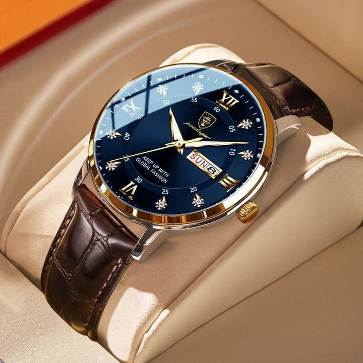 Stilvolle wasserdichte Herrenarmbanduhr mit leuchtendem Zifferblatt für eleganten Komfort