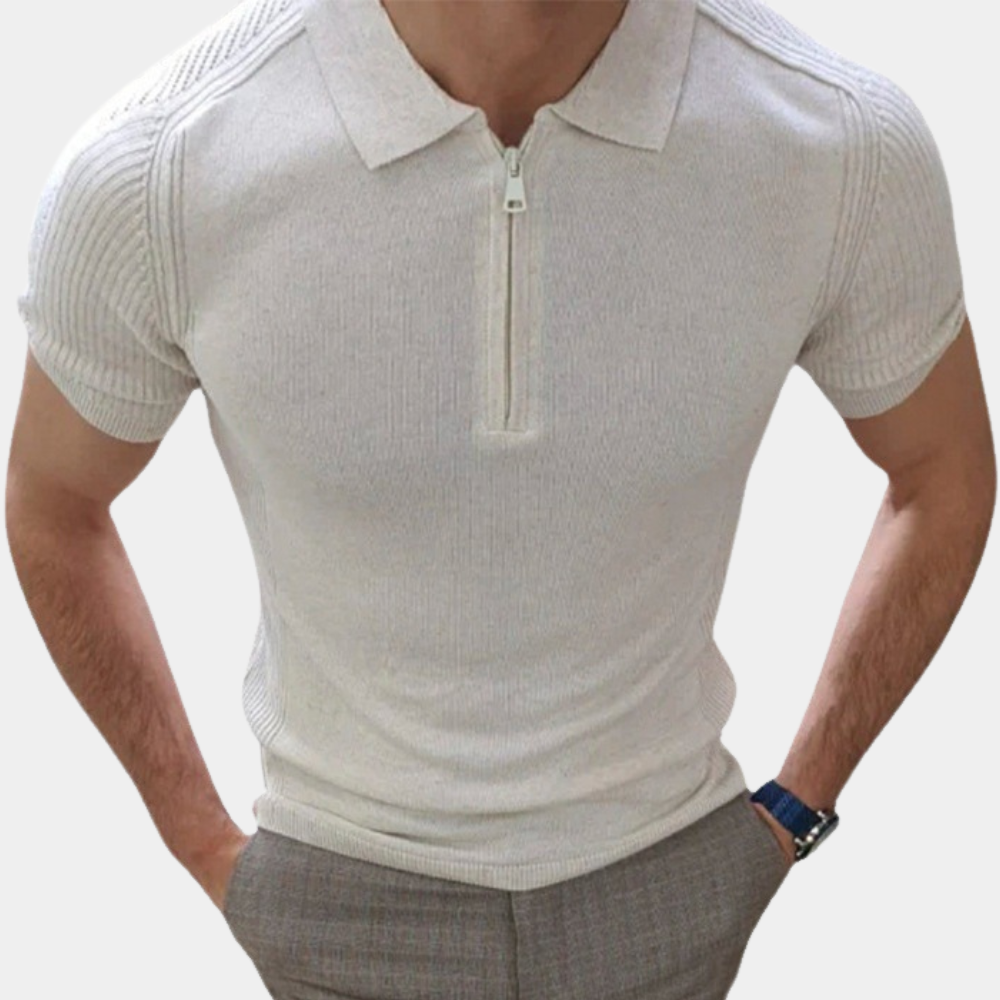 Elegantes und lässiges Herren-Poloshirt mit Reißverschluss aus hochwertiger Baumwolle