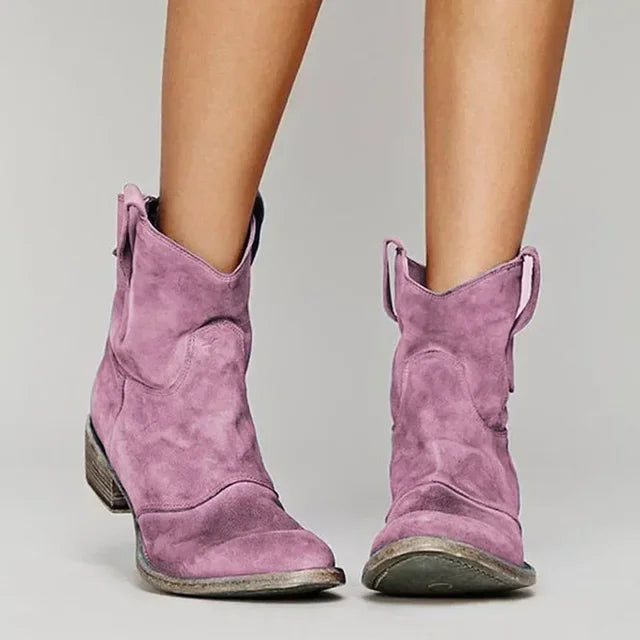 Stilvolle Damenstiefeletten aus elegantem Vintage-Leder