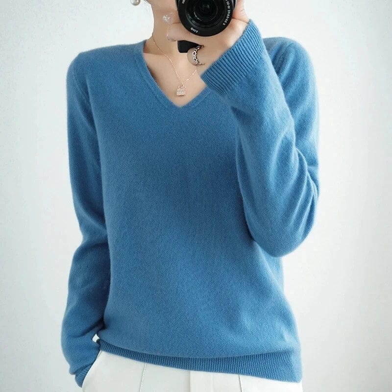 Eleganter Damenpulli mit modischem V-Ausschnitt