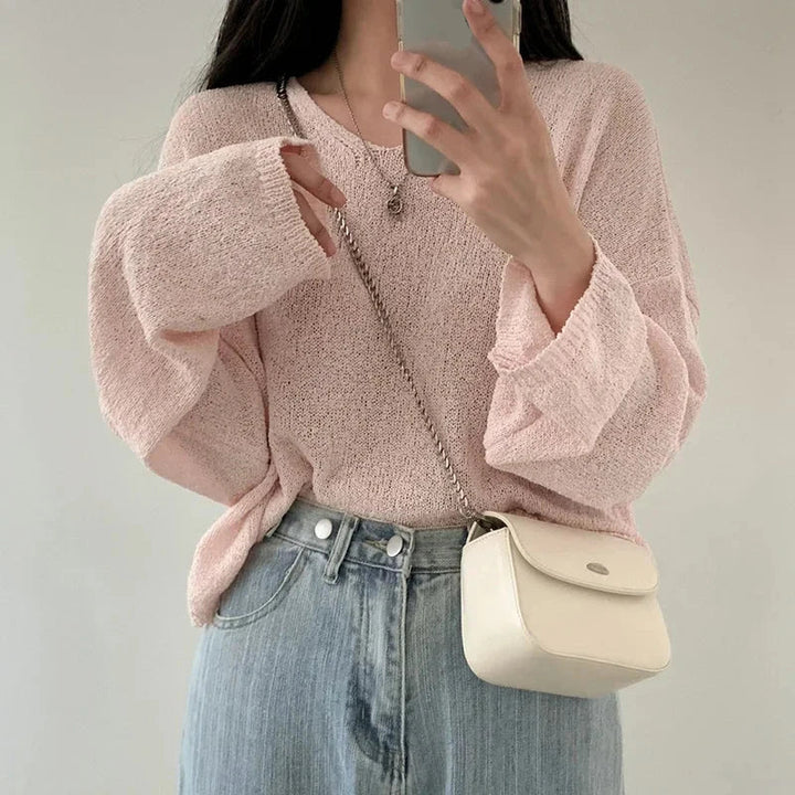 Bequemes langärmeliges Damen-Top im lässigen Stil