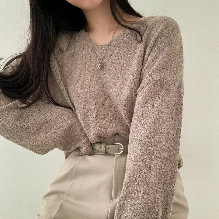 Bequemes langärmeliges Damen-Top im lässigen Stil
