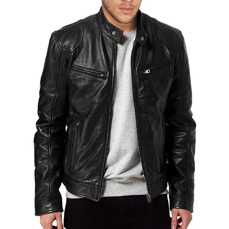Elegancka męska kurtka biker klasy premium – styl i swoboda na co dzień