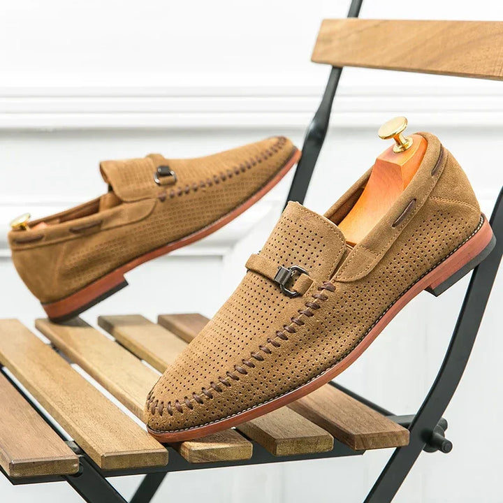 Stylowe męskie skórzane buty z eleganckiego wysokiej jakości materiału