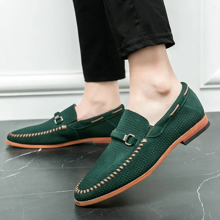 Stylowe męskie skórzane buty z eleganckiego wysokiej jakości materiału