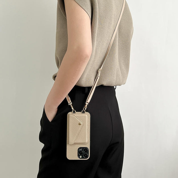 Catherine Luxe Elegante Lederen Crossbody Telefoonhoes voor Moderne Bescherming