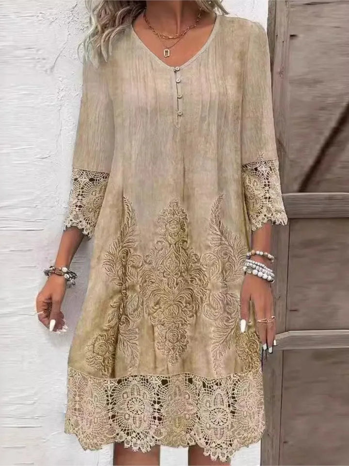 Modisches Damenkleid mit V-Ausschnitt - ideal für elegante Anlässe