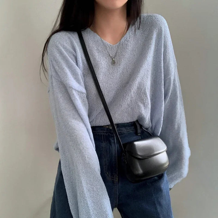 Bequemes langärmeliges Damen-Top im lässigen Stil