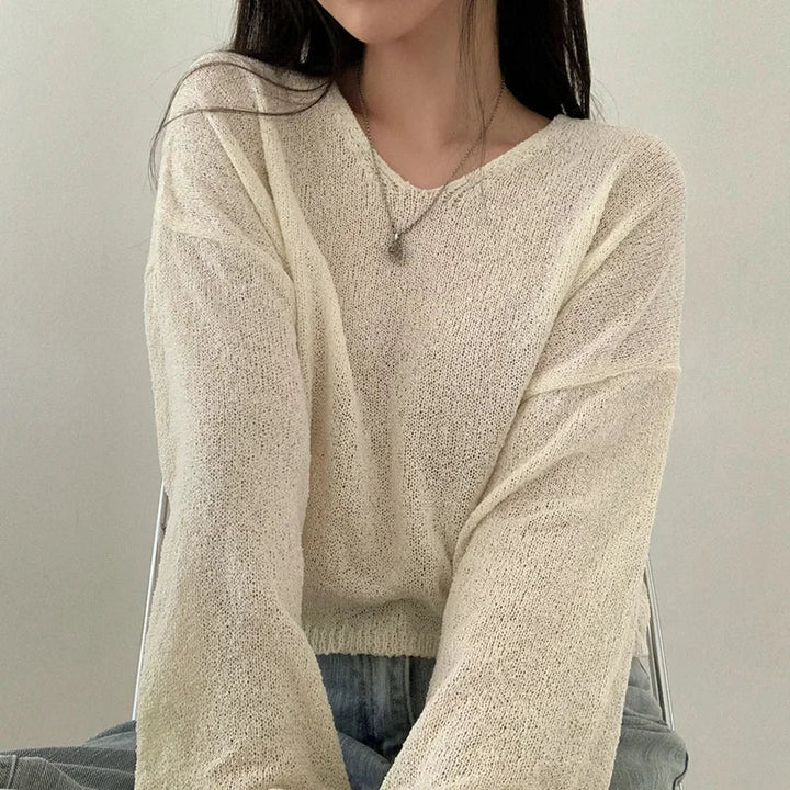 Bequemes langärmeliges Damen-Top im lässigen Stil