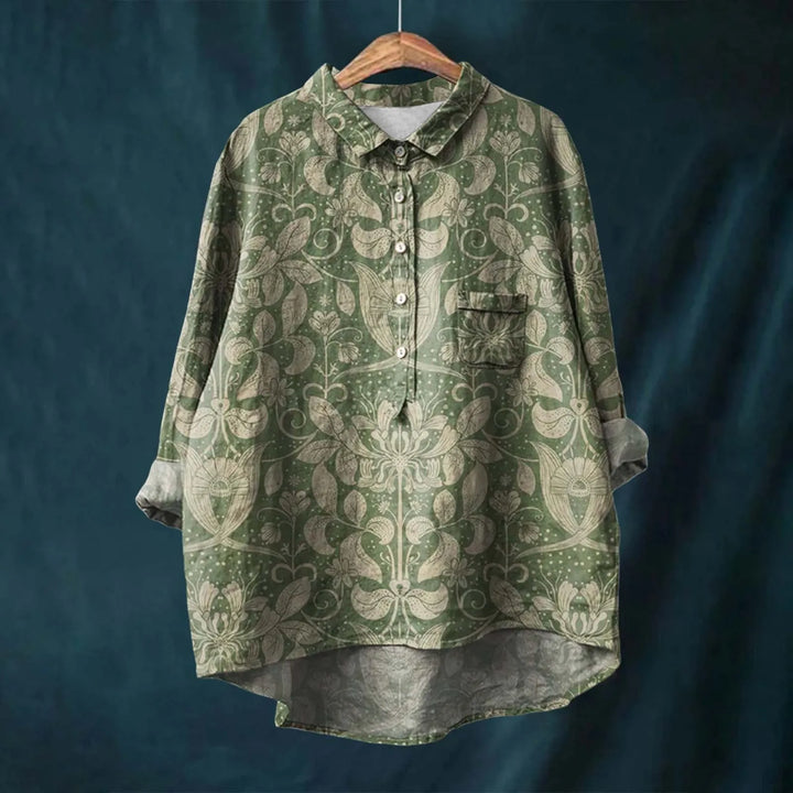 Stylisches Oversized-Damenshirt mit Blumenmuster - elegant und bequem für jede Gelegenheit
