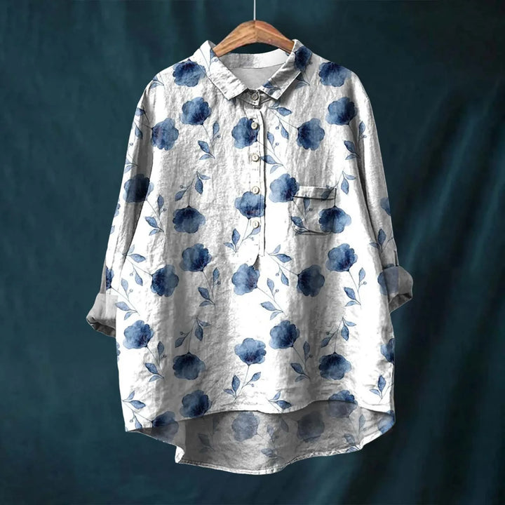 Stylisches Oversized-Damenshirt mit Blumenmuster - elegant und bequem für jede Gelegenheit