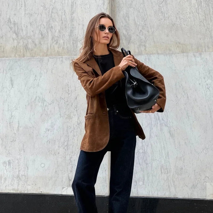 Elegante und leichte Wildlederjacke für Damen