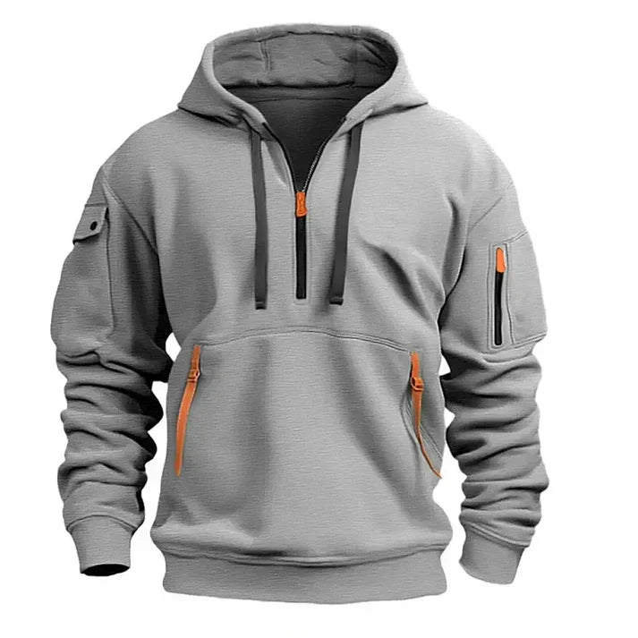 Elegancka męska bluza z kapturem i zamkiem błyskawicznym – idealny sportowy styl na co dzień