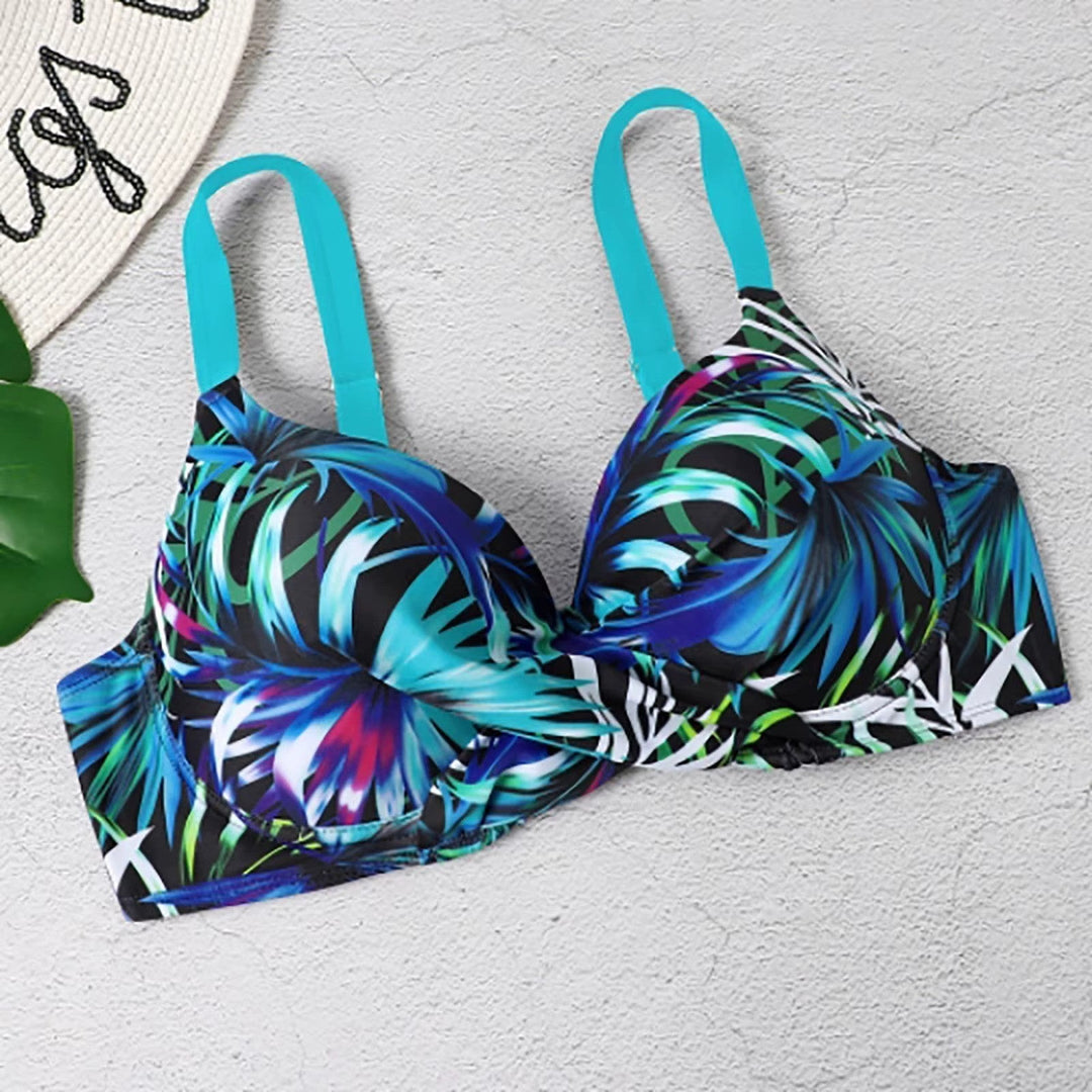 Fina | Stijlvolle High-Waist Bikini Set met Levendige Tropische Print für ein trendiges Strandoutfit